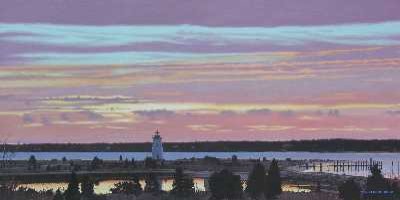 Ovid Osborn Ward - Sunrise at Edgartown Light