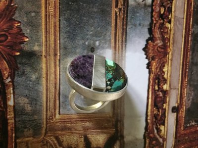 Francesca Lewis Kennedy - Turquoise Sugilite Equinox Ring